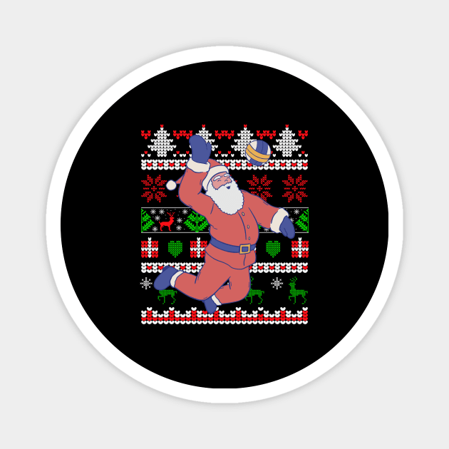 Volleyball Santa Claus Ugly Christmas Magnet by Shiva121